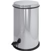 Pattumiera Con Coperchio Inox A Pedale E Secchio In Lamiera Zincata - Diam. 26 Cm. Alt. 40 Cm. - Lucido