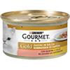 Purina Gourmet Gold dadini in salsa con salmone e pollo - 6 lattine da 85gr.