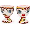 VERUS Coppia Teste ceramica Siciliana Caltagirone Verus Serie Naif cm.13
