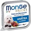 Monge Fresh Patè e Bocconcini per Cane in Vaschetta da 100 gr Gusto Anatra