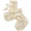 Hirsch Natur Calzino neonato in lana con laccetti