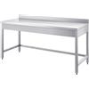 Allforfood Tavolo da lavoro inox - gambe quadre 4x4cm - con cornice su tre lati - piano top spessore cm 4 - con alzatina - lunghezza cm 120 - profondità cm 60 - altezza cm 85 - piano top inox aisi 430