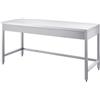 Allforfood Tavolo da lavoro inox - gambe quadre 4x4cm - con cornice su tre lati - piano top spessore cm 4 - lunghezza cm 120 - profondità cm 60 - altezza cm 85 - piano top inox aisi 430