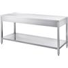 Allforfood Tavolo da lavoro inox - gambe quadre 4x4cm - con ripiano inferiore - piano top spessore cm 4 - lunghezza cm 50 - profondità cm 60 - altezza cm 85 - piano top inox aisi 430