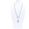 COLLANA LUNGA A 2 FILI CON FIGURE GEOMETRICHE PENDENTI DI STRASS ART. B000396