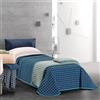 Spizzico Home COPERTA IGNIFUGA TIFFANY SINGOLA - 10 Pezzi - Blu (aperta sul letto)