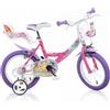 DINO BIKES Bici per Bambini 3-6 Anni Bicicletta 14 Pollici Winx con Rotelline Stabilizzatrici Incluse