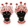 VERUS Teste di moro in Ceramica siciliana Caltagirone Verus Rossa Donna-Uomo cm 42