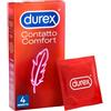RECKITT BENCKISER H.(IT.) SpA Durex - Contatto Comfort Profilattico 4 Pezzi per un Sesso Protetto e Piacevole