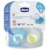 CHICCO (ARTSANA SpA) Chicco Succhietto Air Luminoso in Silicone 0-6 Mesi 2 Pezzi - Chicco Succhietto Physio Air Night