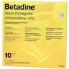 VIATRIS HEALTHCARE LIMITED Betadine 10% Garze Impregnate 10x10cm, 10 Pezzi - Garze Antisettiche di Qualità