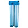 Contenitore Doppio per 2 Filtri Acqua 20 In/Out 3/4 Ottone Col. Trasparente