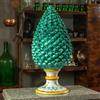 CERAMICHE CALTAGIRONE Pigna Ceramica cm 55 Caltagirone Verde