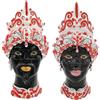 VERUS Teste di moro siciliane in ceramica Caltagirone Verus Punta Rossa Donna-Uomo cm 42