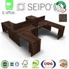 SEIPO Panel Scrivania benches struttura in legno olmo scuro