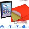 APPTAC 100 FOGLI A4 DA 100 ETICHETTE C503 210x297 mm SENZA MARGINE CARTA ADESIVA COLORATA ROSSO FLUO PER STAMPANTI INKJET E LASER - APPTAC