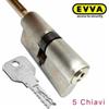 Evva Cilindro profilo Europeo 4KS 36/51 (87mm) 5 chiavi con asse rasabile per pomolo