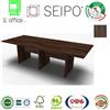 SEIPO Panel Tavolo a due pezzi e lineare con strutture legno Olmo Scuro