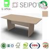 SEIPO Panel Tavolo riunione monoblocco sagomato struttura legno Rovere Chiaro