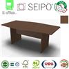 SEIPO Panel Tavolo monoblocco sagomato struttura legno Rovere Tabacco
