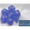 Chessex Set 7 dadi poliedrici Frosted (bianco/blu) CHX27406