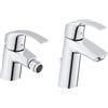 Grohe Eurosmart Miscelatore monocomando per bidet Taglia S + Grohe Eurosmart 23322001 Miscelatore Monocomando per Lavabo, Taglia M, Cromo