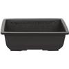 Vaso Giapponese rettangolare in plastica marrone per bonsai 21,5x15x7 cm - PG5
