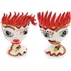 VERUS Teste di moro siciliane in ceramica Siciliana Caltagirone Verus peperoncino Donna-Uomo cm 18