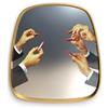 SELETTI specchio da parete MIRRORS GOLD FRAME TOILETPAPER L 54 x H 59 cm - 17041
