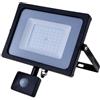 V-TAC FARO LED 50W CALDO CON SENSORE MOVIMENTO NERO CHIP SAMSUNG VT-50-S-LED469