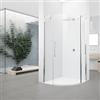 Novellini Box Doccia Young 2.0 R1 Semicircolare - Misura : 100x100 (97,5/99,5) - Profilo: Bianco - Vetro : Satinato
