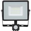 V-TAC FARO LED 30W CALDO CON SENSORE MOVIMENTO NERO CHIP SAMSUNG VT-30-S-LED460