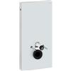 Geberit Monolith vaso sospeso vetro bianco/alluminio