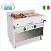 TECHNOCHEF - Griglia a Pietra Lavica a Gas, Doppio Modulo su Vano a Giorno, Mod.I-120MOB