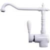Argo 2471/02U Bianco - Miscelatore lavello angolo canna antica