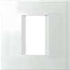 TEM PLACCA 1 DI 2 MODULI SCATOLA TONDA D60 BIANCO LUCIDO SERIE L OL10-TEMOL10PW-U