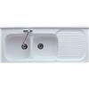 Ceramica galassia Lavello cucina 2 vasche per mobile 122x50 h5 in ceramica con gocciolatoio dx Florence di Galassia