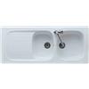 Ceramica galassia Lavello cucina 2 vasche incasso 116x50 h2 in ceramica con gocciolatoio reversibile Genius di Galassia