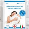 Allergosystem Set Coprimaterasso Antiacaro Matrimoniale con Cerniera 160x190cm e 2 Federe Cuscino Letto 50x80cm - Dispositivo Medico Antiacaro e Anallergico MADE IN ITALY - Linea Nuvola