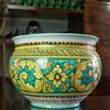 CERAMICHE CALTAGIRONE Portavaso Ceramica di Caltagirone Ornato Verde Floreale cm 40