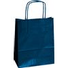 Shopper in carta - maniglie cordino - 18 x 8 x 24cm - blu - conf. 25 sacchetti