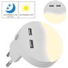 V-TAC LAMPADA LED 0,45W NOTTURNA TONDA NATURALE PER PRESA 10A CON 2 USB SENSORE VT-84-LED506