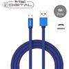 V-TAC CAVO USB A MICRO USB 1 METRI BLU RUBY SERIES IN CORDA VT-5341-LED8496
