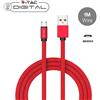 V-TAC CAVO USB A MICRO USB 1 METRI ROSSO RUBY SERIES IN CORDA VT-5341-LED8497