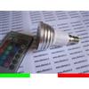 E14 LAMPADINA FARETTO SPOT RGB CAMBIACOLORE 220V 3W + telecomando E1A1