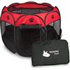 BIGWING Style Recinto per Cani da Interno, Pieghevole e Portatile Kennel Cane,Gabbia per Cani,Usare all'Interno e all'Esterno,con Borsa di Trasporto,(Rosso,S)