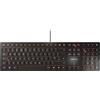 CHERRY KC 6000 SLIM, Tastiera di design Ultrapiatta, per il Regno Unito QWERTY, Con Filo Porta USB-A, Tasti Silenziosi, Scritte a lunga Durata, Nero, UK - QWERTY