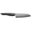 Kyocera Coltello Kyocera in ceramica, coltello Santoku, lama 14 cm, lama in ceramica zirconia nera, levigata a mano, estremamente affilata, lavabile in lavastoviglie, impugnatura morbida, ZK-140 BK-BK
