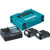 Makita KIT ENERGY MAKITA 10,8V 2,0 AH 197658-5 composto da 2 batterie BL1021B+caricabatteria DC10SB+ valigetta Makpac