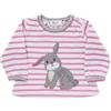 People Wear Organic Maglietta baby in cotone bio Bunny - col. righe rosa